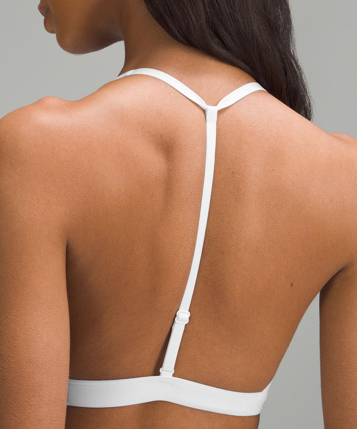 White Lululemon Wundermost Ultra-Soft Nulu T-Strap Trianglelette Women Sports Bra | NZ_LuLu92014