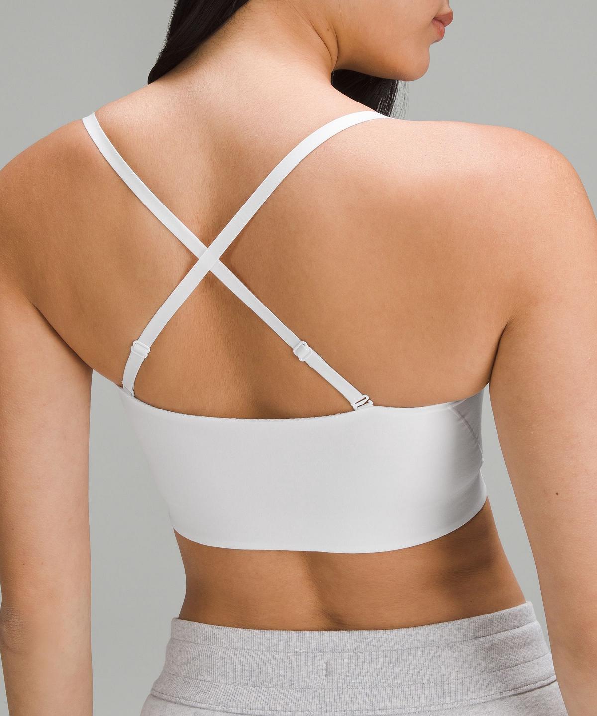 White Lululemon Wundermost Ultra-Soft Nulu Bandeaulette Women Sports Bra | NZ_LuLu79531