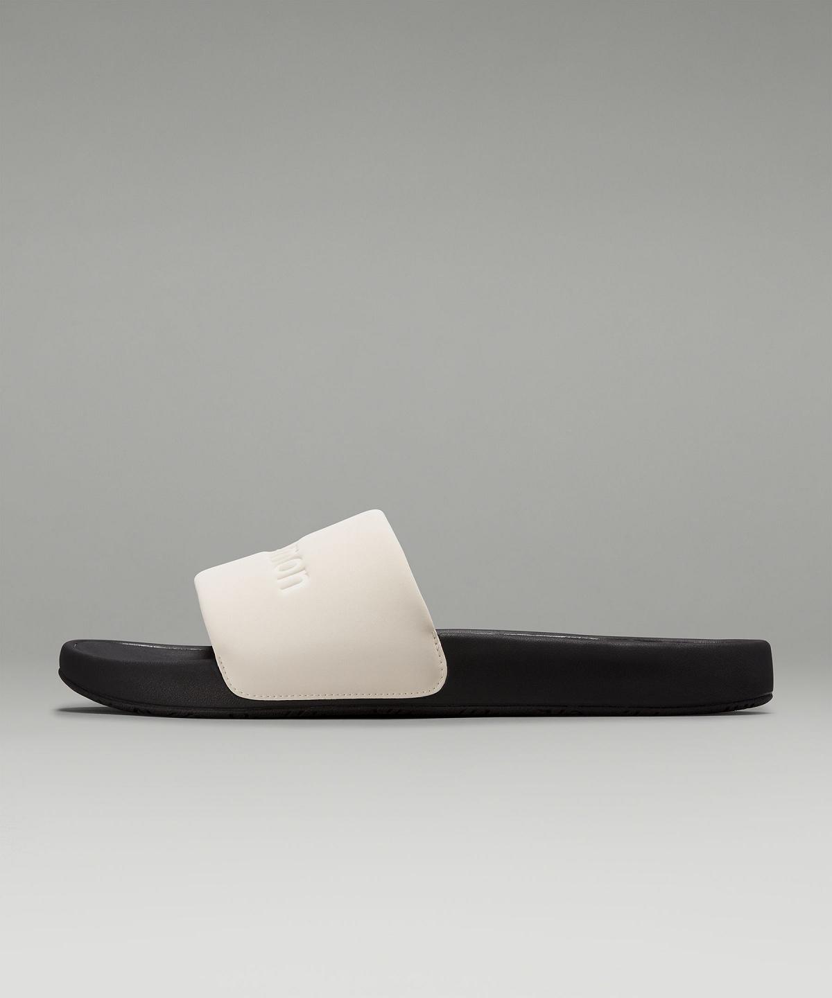 White / Black Lululemon Restfeel Slide Men Shoes | NZ_LuLu32921