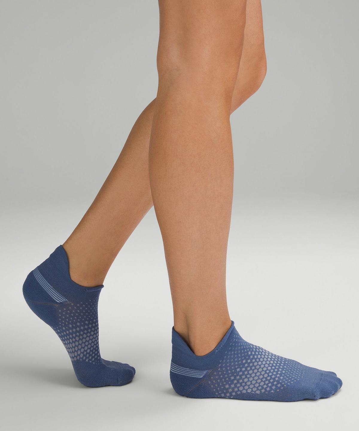 White / Blue / Orange Lululemon MacroPillow Tab RunningMedium Cushioning Women Socks | NZ_LuLu36025