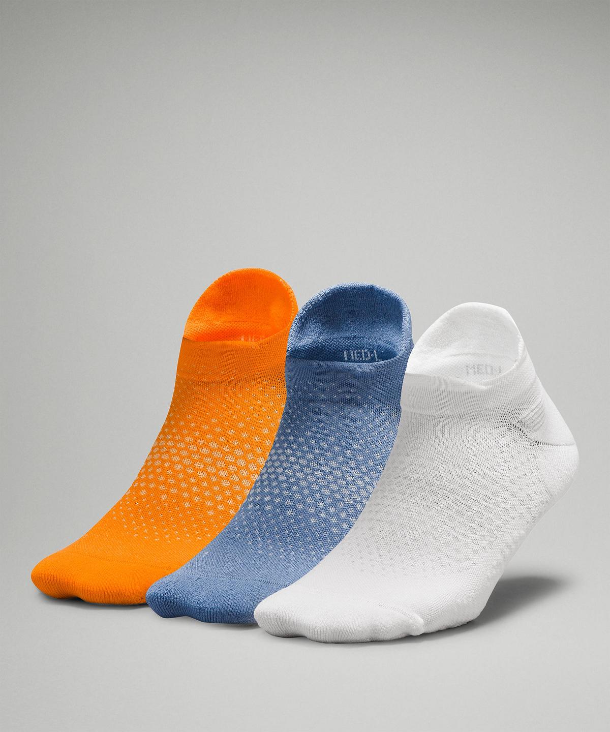 White / Blue / Orange Lululemon MacroPillow Tab RunningMedium Cushioning Women Socks | NZ_LuLu36025