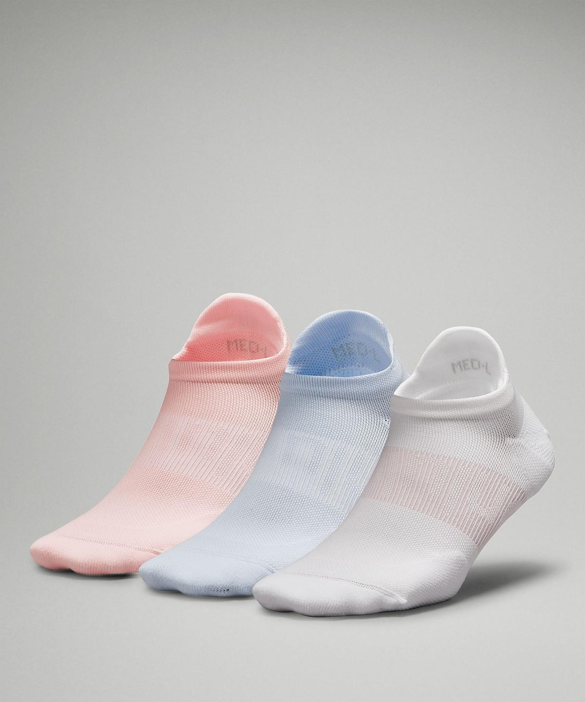 White / Blue / Pink Lululemon Power Stride Tab Women Socks | NZ_LuLu96048