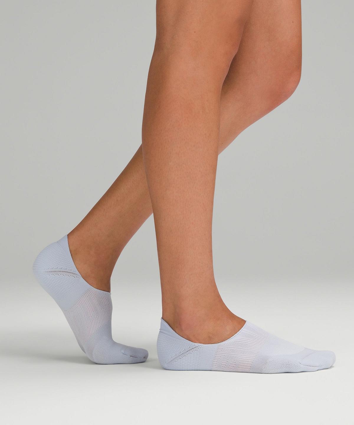 White / Blue / Pink Lululemon Power Stride No-Showwith Active Grip Women Socks | NZ_LuLu95173