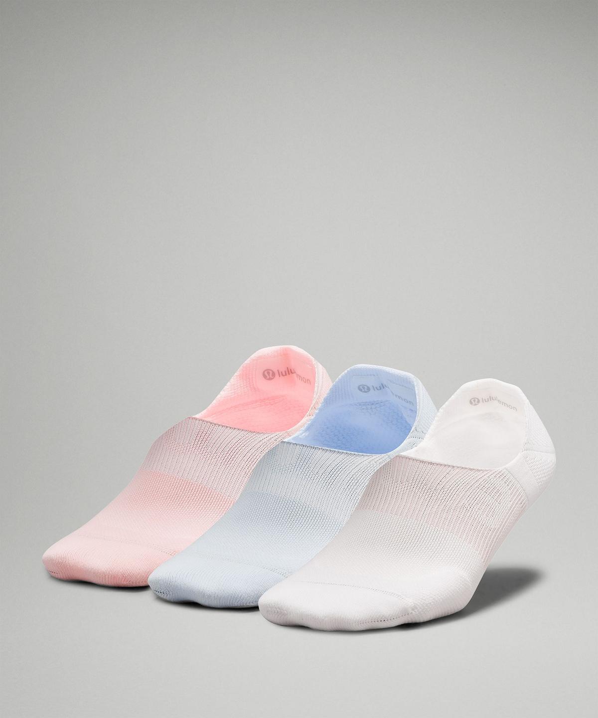 White / Blue / Pink Lululemon Power Stride No-Showwith Active Grip Women Socks | NZ_LuLu95173