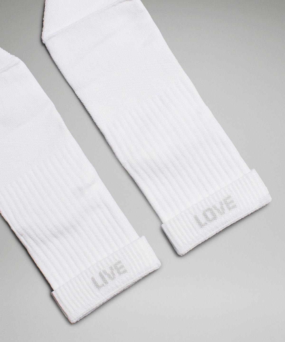 White / Green / Pink Lululemon Daily Stride Quarter Women Socks | NZ_LuLu55540