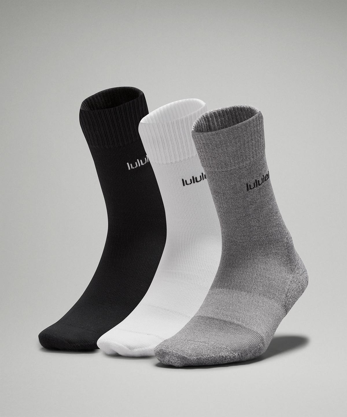 White / Grey / Black Lululemon Daily Stride Comfort Crew Women Socks | NZ_LuLu31149