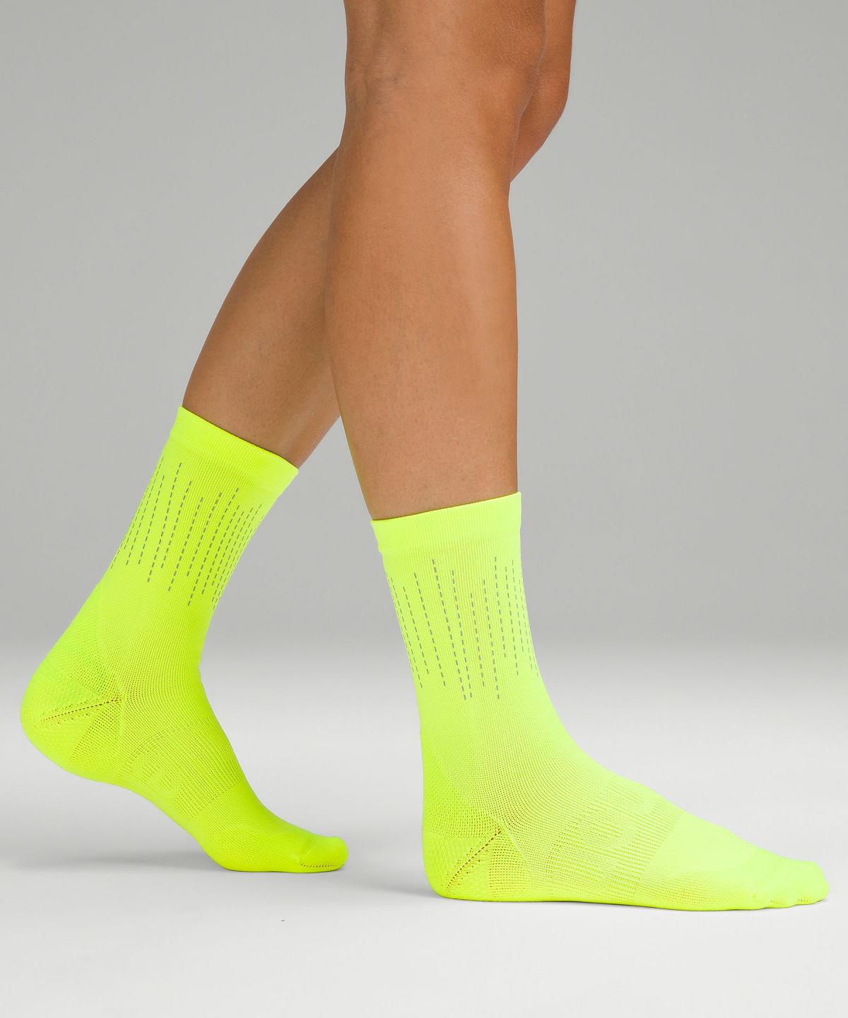 Yellow Lululemon Power Stride Crew Women Socks | NZ_LuLu19154